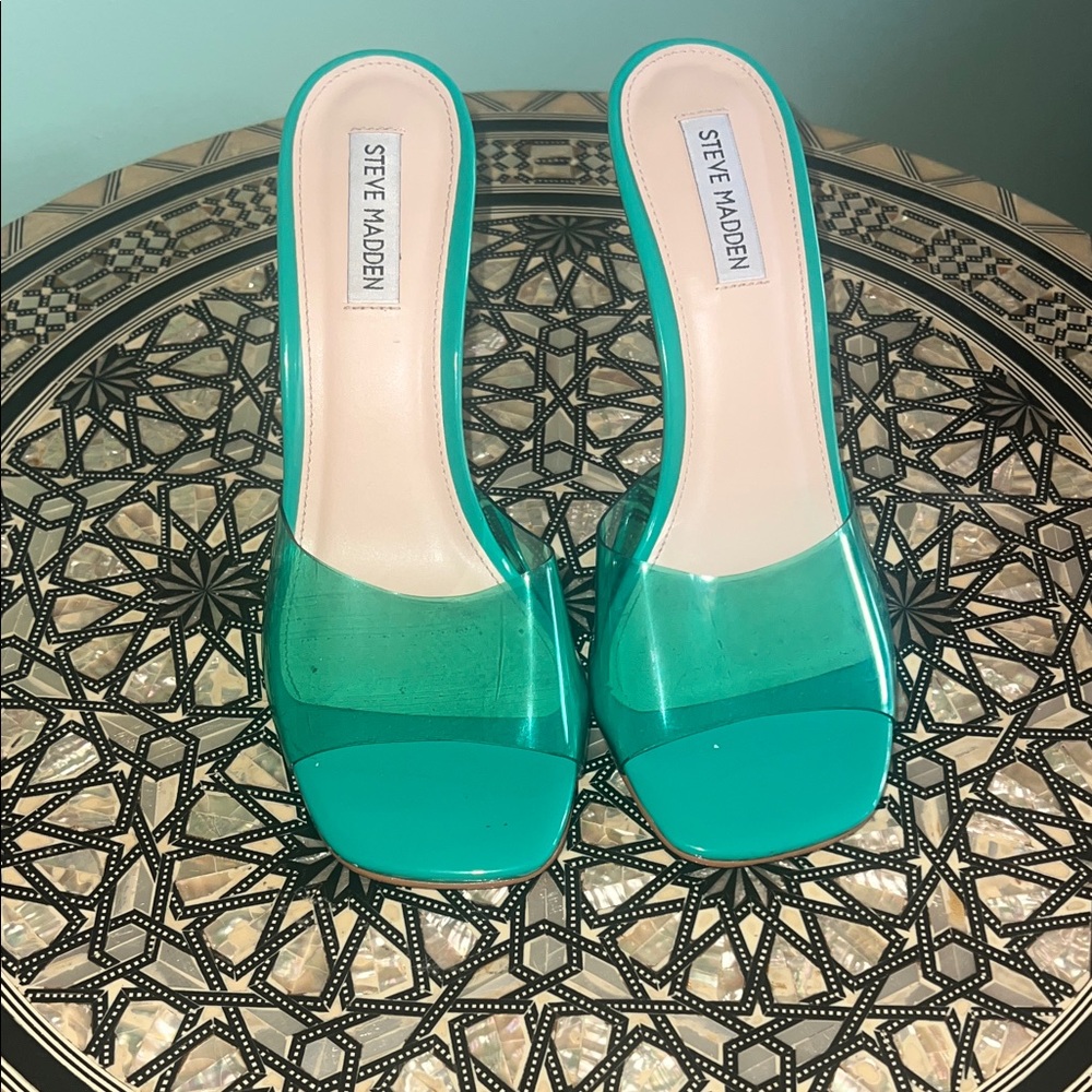 Steve Madden Teal Slide Heels